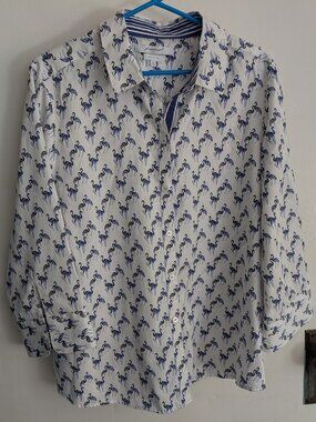 Foxcroft blouse Flamingo print Size 18 3/4 sleeve